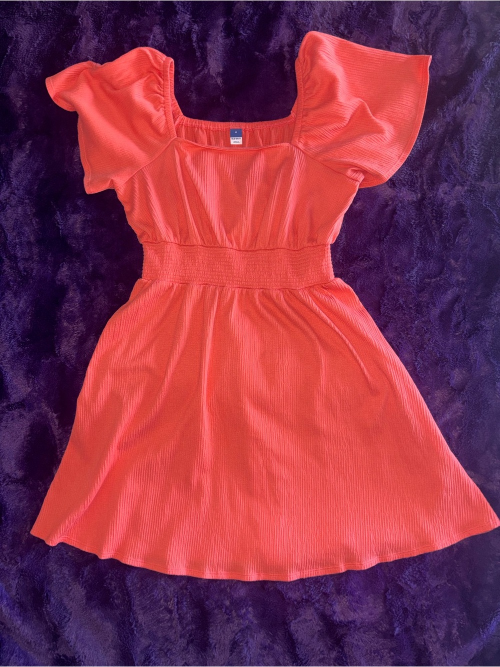 Old Navy Coral Smocked-Waist Dress